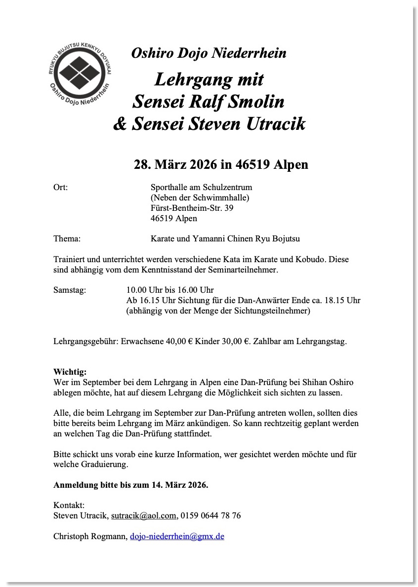 Ausschreibung Lehrgang mit Ralf in Alpen